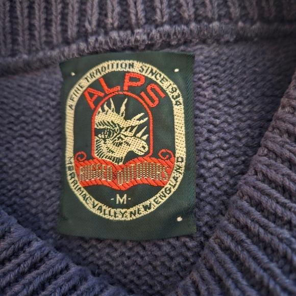 VTG ALPS 90s Color Block Knit Sweater Merrimac Valley New England Mens Medium - Picture 4 of 4